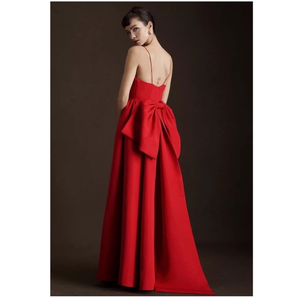Sachin & Babi Hadley V-Neck Back-Bow Empire Gown - Picture 1 of 7